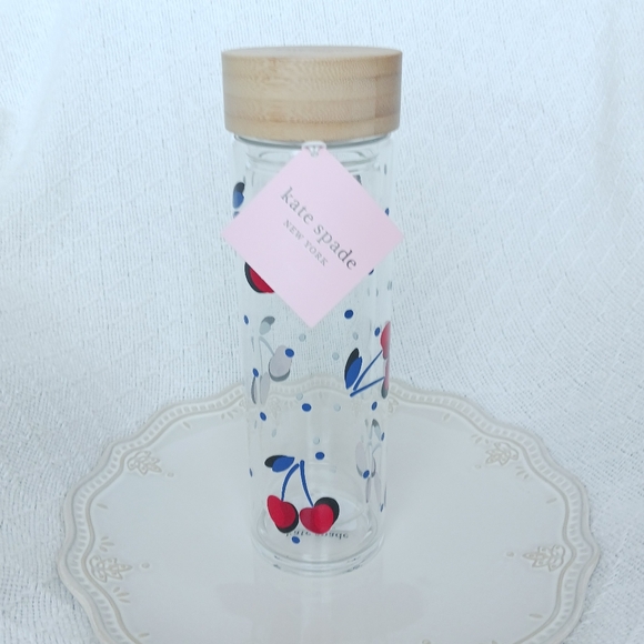 Kate Spade New York × Lenox Vintage Cherry Dot Glass Hydration Bottle 15 oz. - Picture 15 of 15
